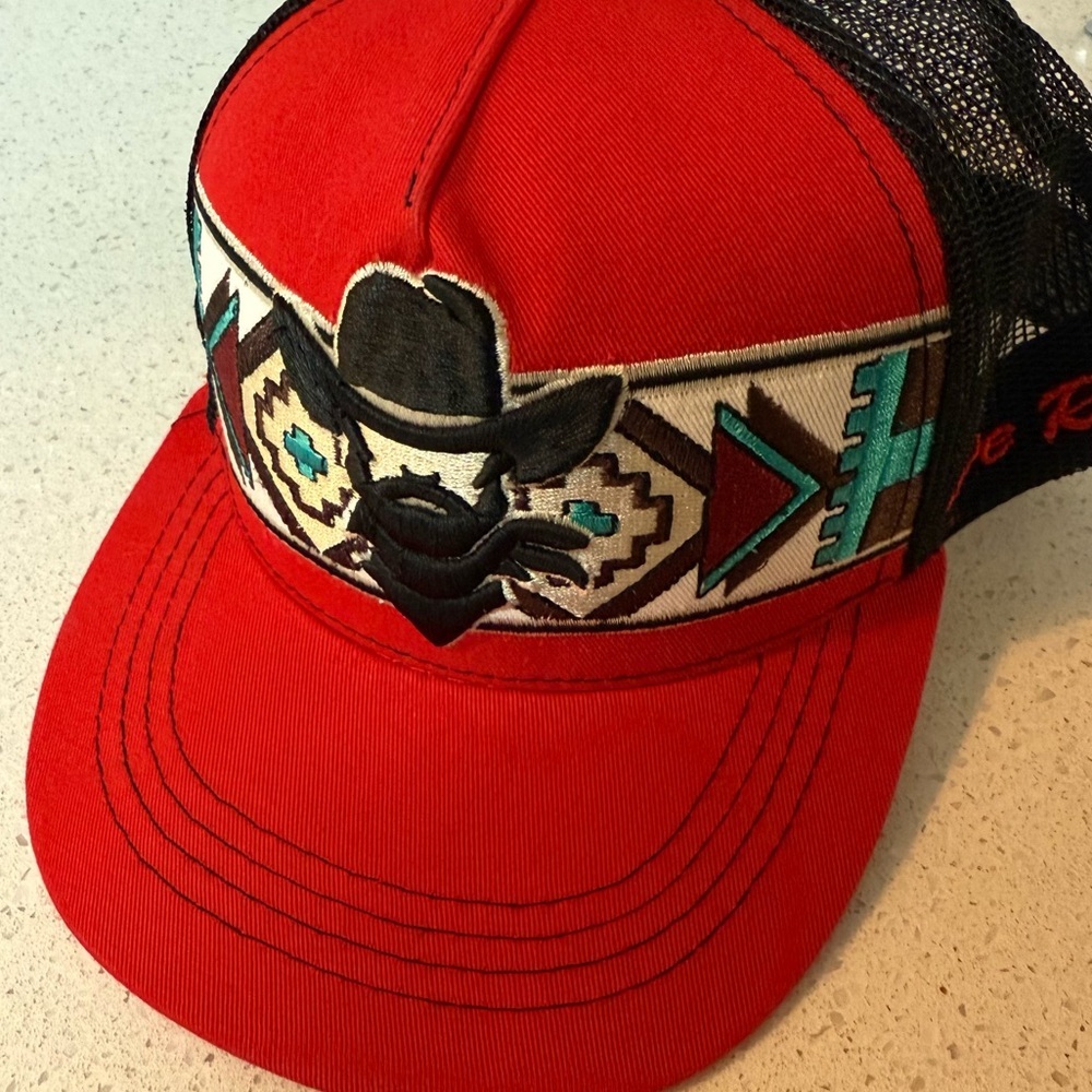 De Rancho Cowboy Trucker Hat Western Aztec Embroidered Snapback